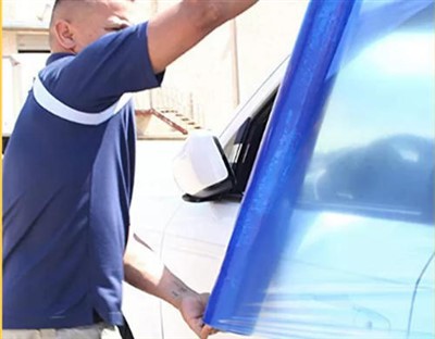 36 tolli x 200 jalga, sinine põrkekate kahjustatud sõidukite ja autoakende jaoks